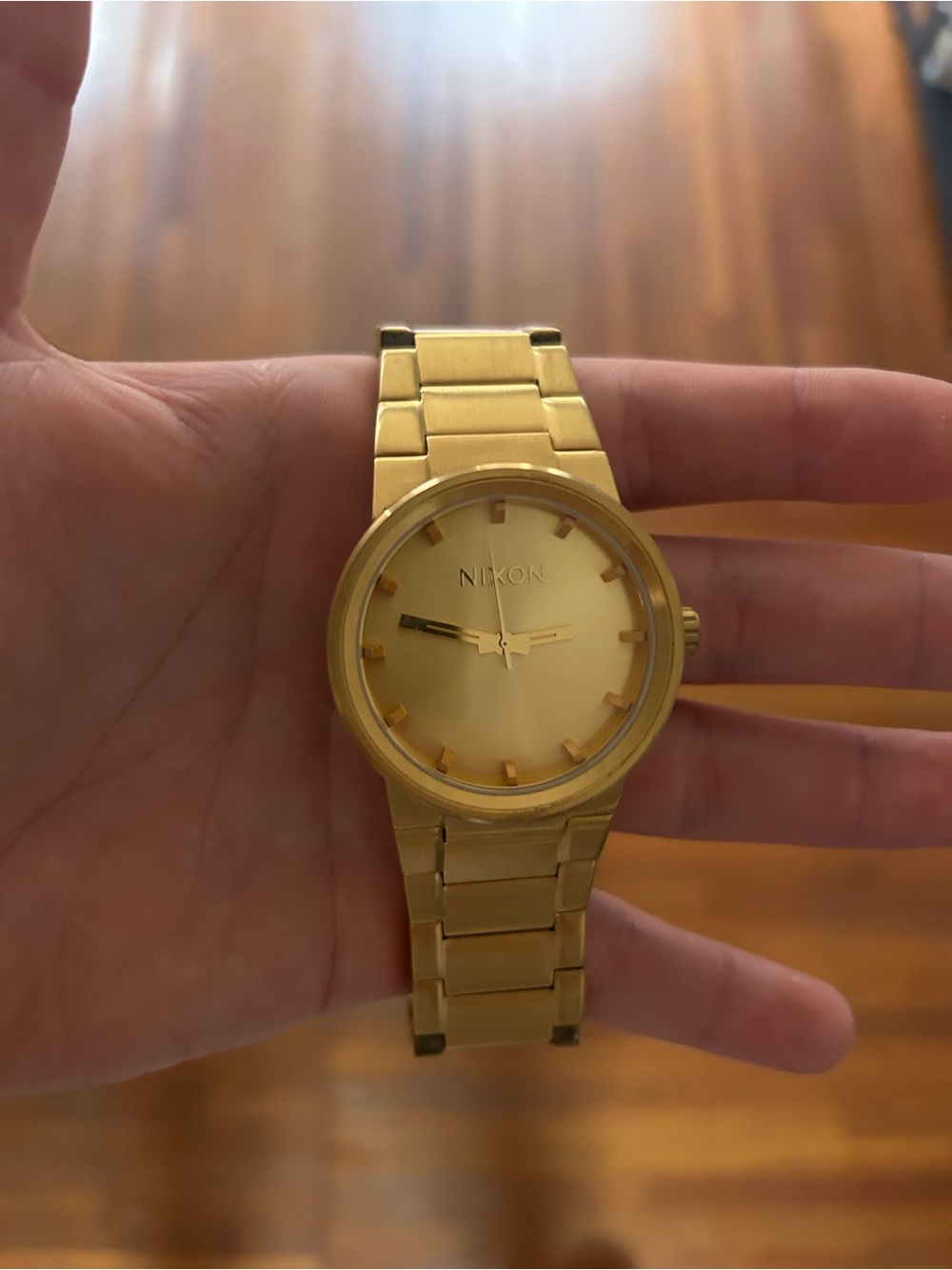 Nixon Gold Bracelet Watch with Sunburst Dial